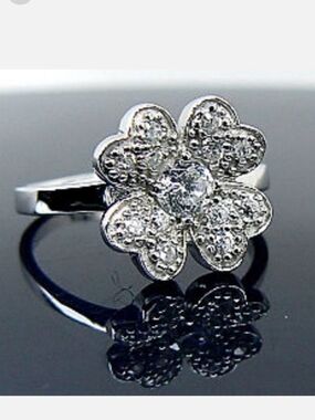 NEW Sterling SILVER Flower Ring